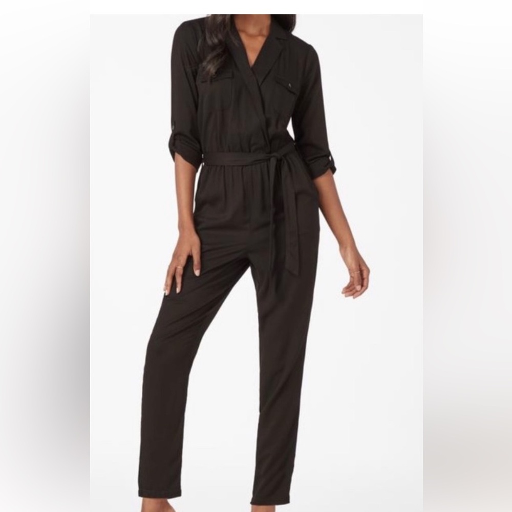 NWT Stassi Schroeder black lightweight jumpsuit small Justfab